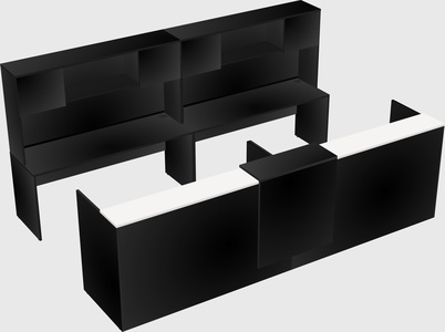 Shared u-shaped reception desks