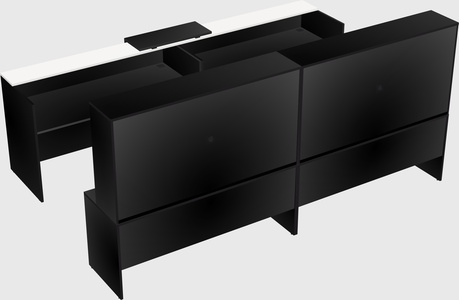 Shared u-shaped reception desks