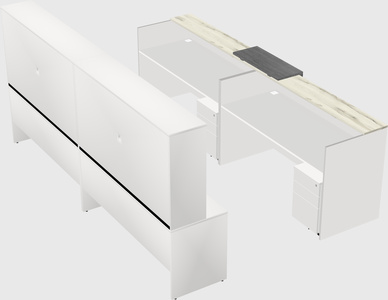 Shared u-shaped reception desks