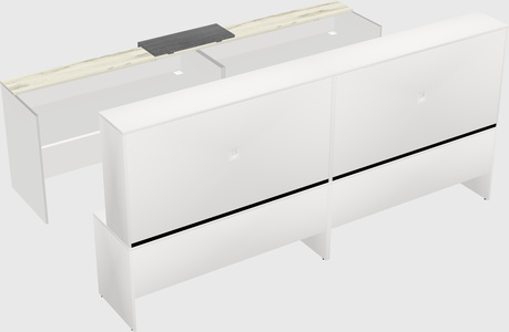 Shared u-shaped reception desks