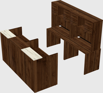 Shared u-shaped reception desks
