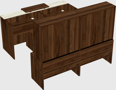 Shared u-shaped reception desks