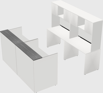 Shared u-shaped reception desks