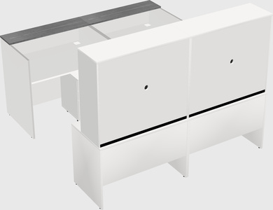 Shared u-shaped reception desks
