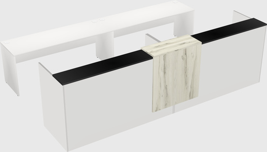 Shared u-shaped reception desks