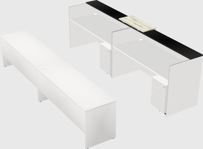 Shared u-shaped reception desks