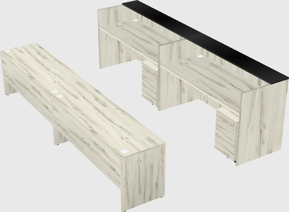 Shared u-shaped reception desks
