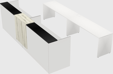 Shared u-shaped reception desks