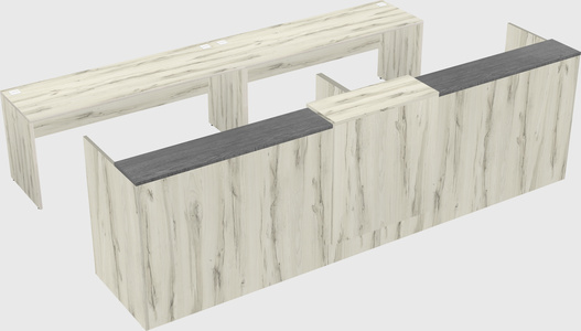 Shared u-shaped reception desks