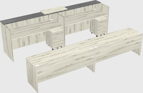 Shared u-shaped reception desks