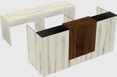 Shared u-shaped reception desks