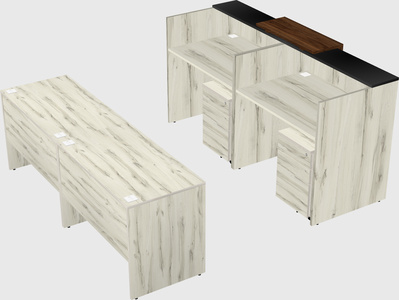 Shared u-shaped reception desks