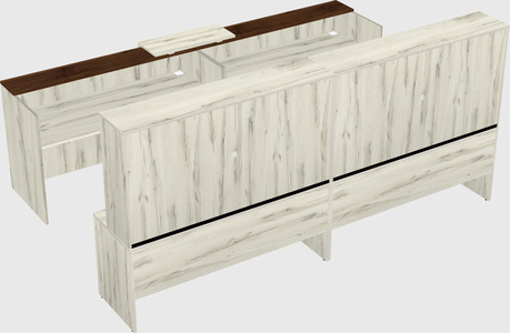 Shared u-shaped reception desks