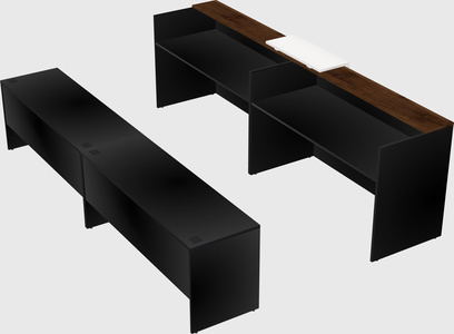 Shared u-shaped reception desks