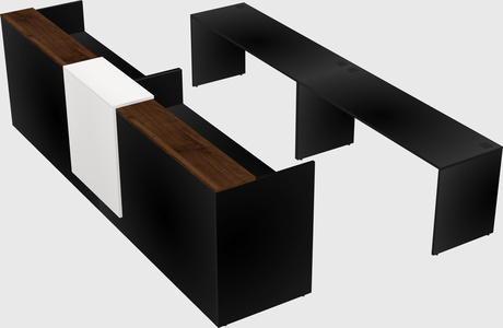 Shared u-shaped reception desks
