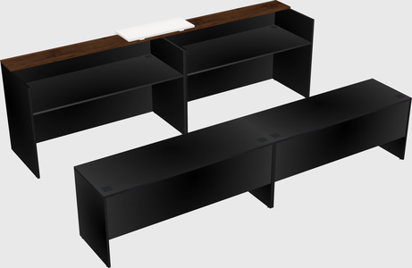 Shared u-shaped reception desks