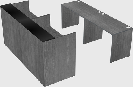 Shared u-shaped reception desks