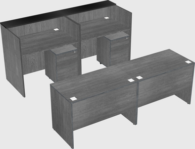 Shared u-shaped reception desks