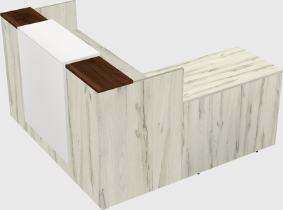 L-shaped modular reception