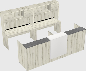 Shared u-shaped reception desks