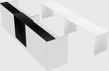 Shared u-shaped reception desks