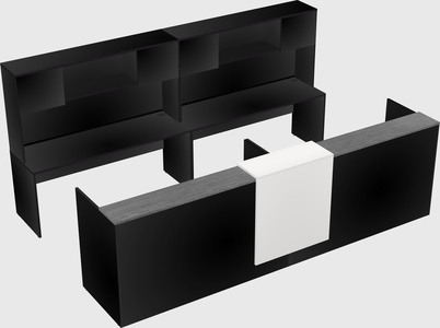 Shared u-shaped reception desks