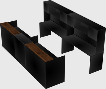Shared u-shaped reception desks