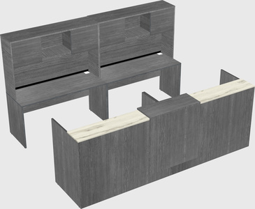 Shared u-shaped reception desks