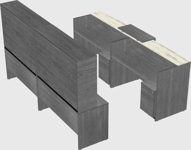 Shared u-shaped reception desks