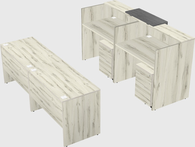 Shared u-shaped reception desks