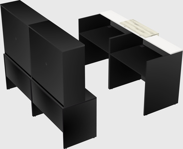 Shared u-shaped reception desks