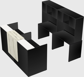 Shared u-shaped reception desks