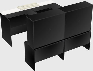 Shared u-shaped reception desks