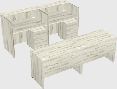 Shared u-shaped reception desks