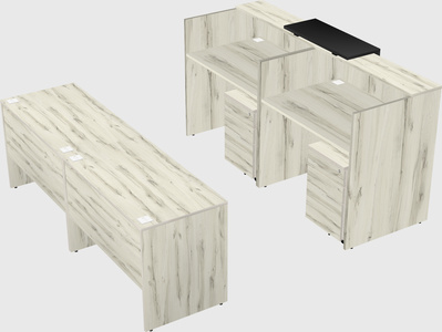 Shared u-shaped reception desks