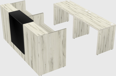 Shared u-shaped reception desks