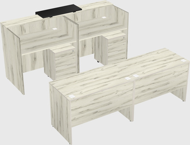 Shared u-shaped reception desks