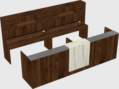 Shared u-shaped reception desks