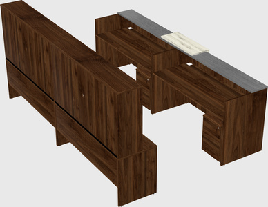 Shared u-shaped reception desks