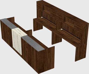 Shared u-shaped reception desks