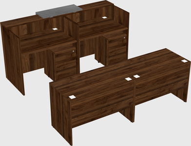 Shared u-shaped reception desks