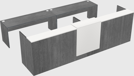 Shared u-shaped reception desks