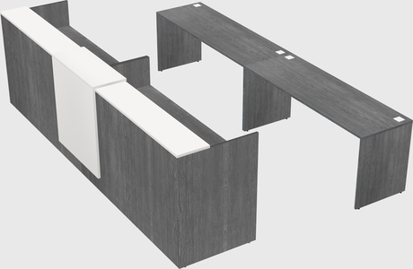 Shared u-shaped reception desks