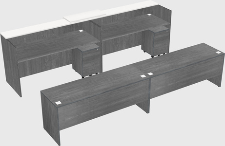 Shared u-shaped reception desks