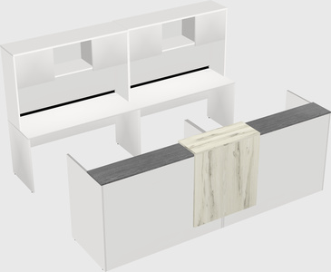 Shared u-shaped reception desks