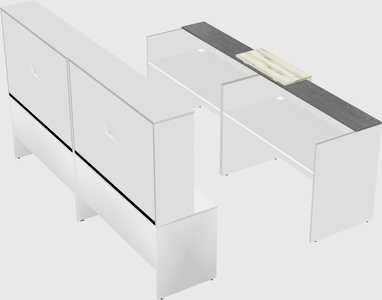 Shared u-shaped reception desks