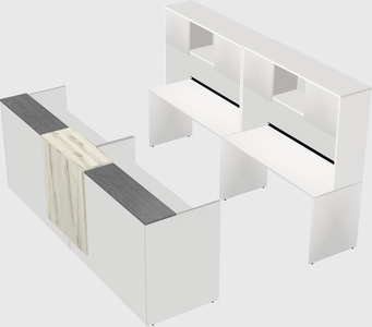 Shared u-shaped reception desks
