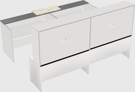 Shared u-shaped reception desks
