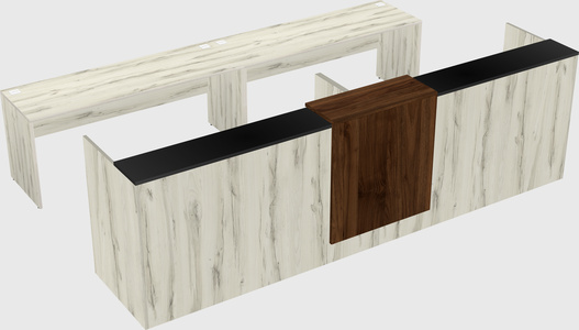 Shared u-shaped reception desks