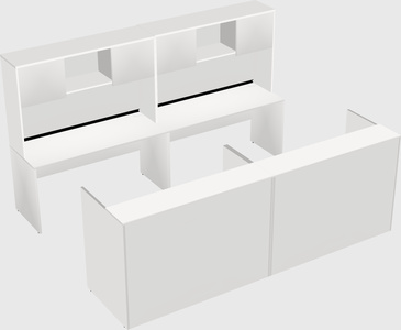 Shared u-shaped reception desks